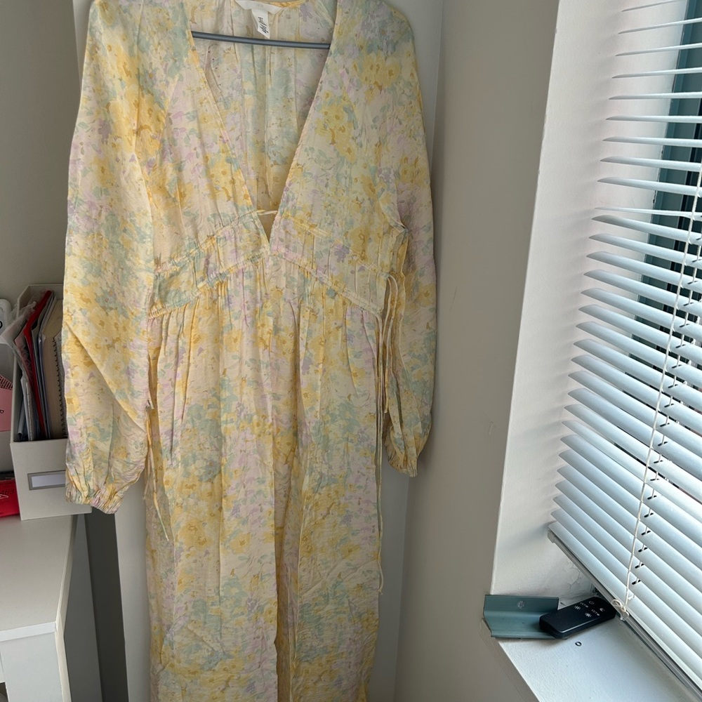 H&M Pastel Floral Long Sleeve Dress